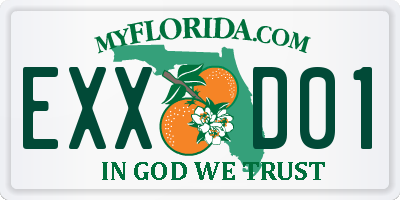 FL license plate EXXD01