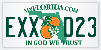 FL license plate EXXD23