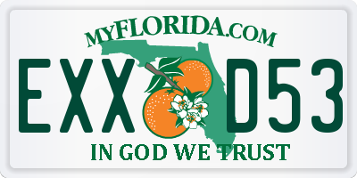 FL license plate EXXD53