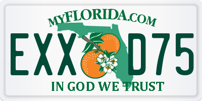 FL license plate EXXD75
