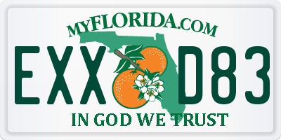 FL license plate EXXD83