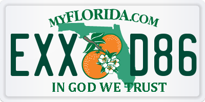 FL license plate EXXD86