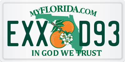 FL license plate EXXD93
