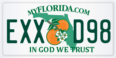 FL license plate EXXD98
