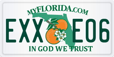 FL license plate EXXE06