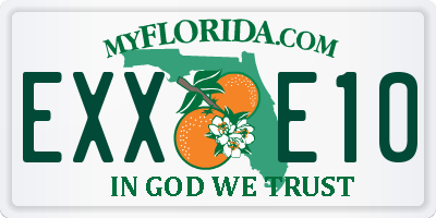 FL license plate EXXE10