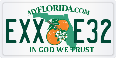 FL license plate EXXE32