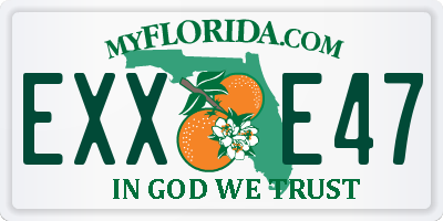 FL license plate EXXE47