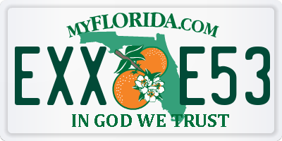 FL license plate EXXE53