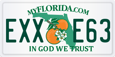 FL license plate EXXE63