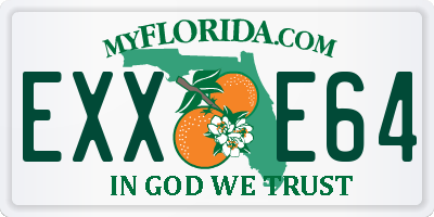 FL license plate EXXE64