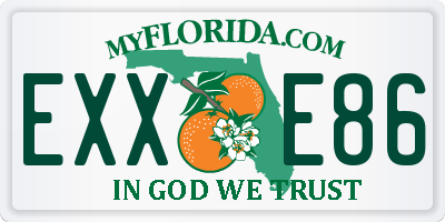 FL license plate EXXE86
