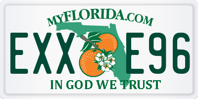 FL license plate EXXE96