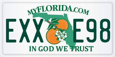FL license plate EXXE98