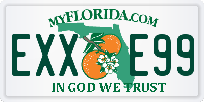 FL license plate EXXE99