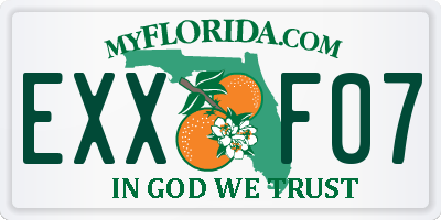 FL license plate EXXF07