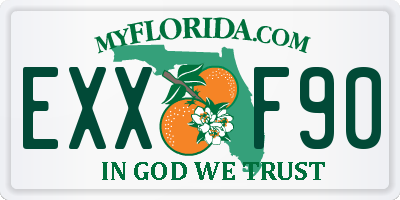 FL license plate EXXF90