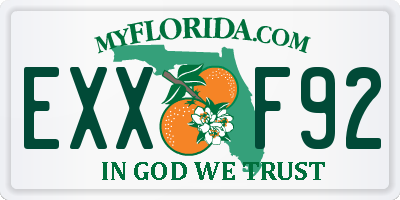 FL license plate EXXF92