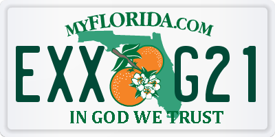 FL license plate EXXG21
