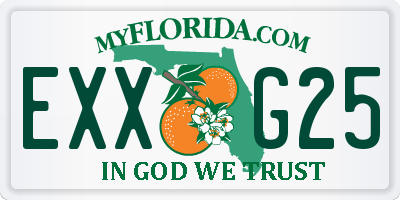 FL license plate EXXG25