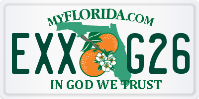 FL license plate EXXG26