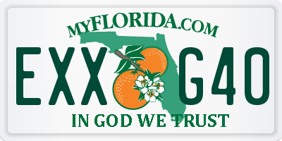 FL license plate EXXG40