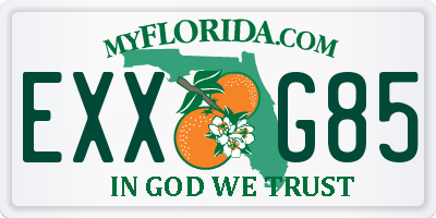 FL license plate EXXG85