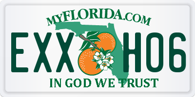 FL license plate EXXH06