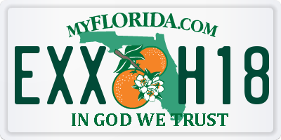 FL license plate EXXH18
