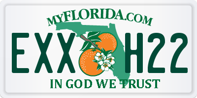 FL license plate EXXH22