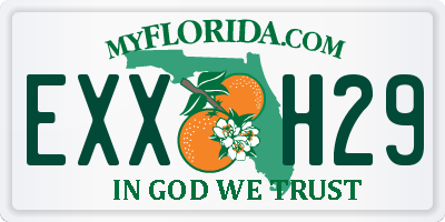 FL license plate EXXH29