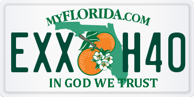 FL license plate EXXH40