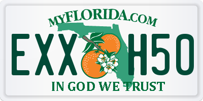 FL license plate EXXH50