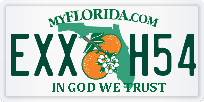 FL license plate EXXH54