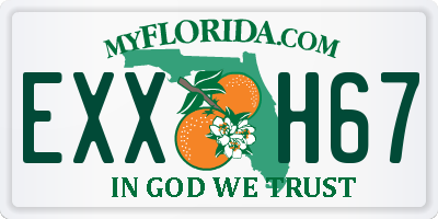 FL license plate EXXH67