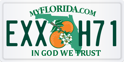 FL license plate EXXH71
