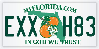 FL license plate EXXH83