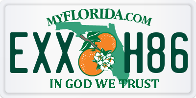 FL license plate EXXH86