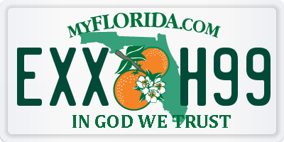 FL license plate EXXH99