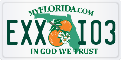 FL license plate EXXI03