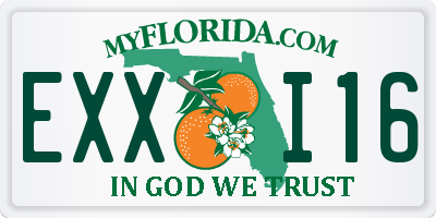 FL license plate EXXI16