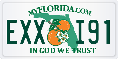 FL license plate EXXI91