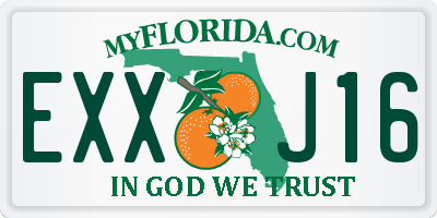 FL license plate EXXJ16