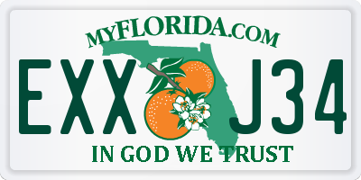 FL license plate EXXJ34