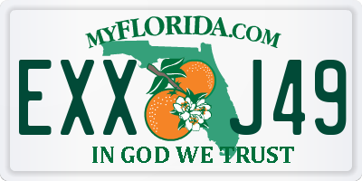 FL license plate EXXJ49