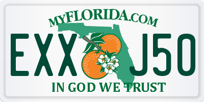 FL license plate EXXJ50
