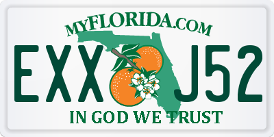 FL license plate EXXJ52