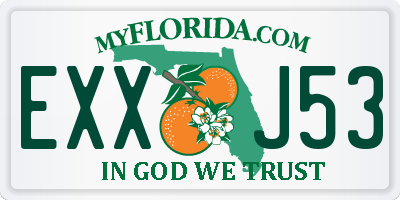 FL license plate EXXJ53