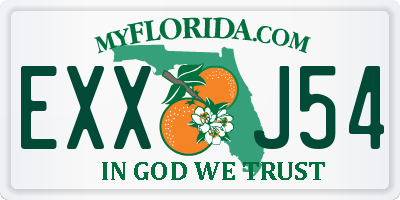 FL license plate EXXJ54