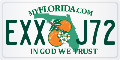 FL license plate EXXJ72
